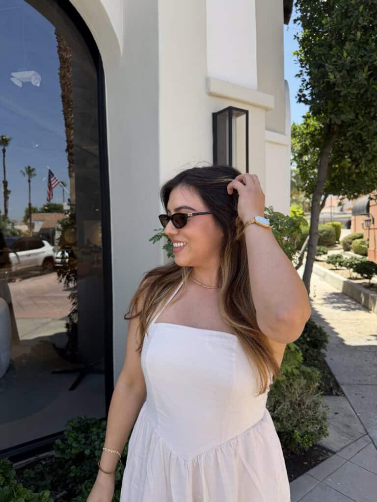 layers of beauty founder smiling showing confidence