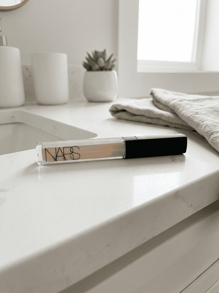 nars concealer on a bathroom counter