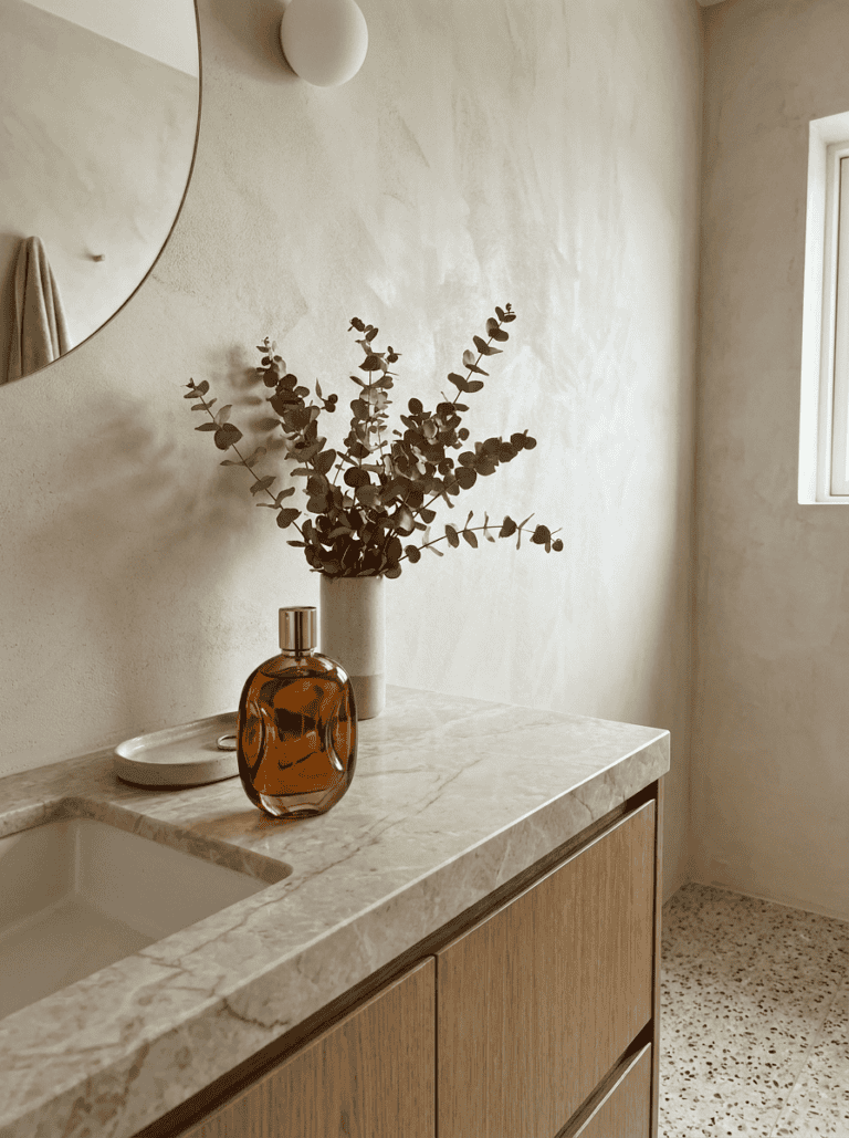 perfume bottle on counter for how to find your signature scent blog