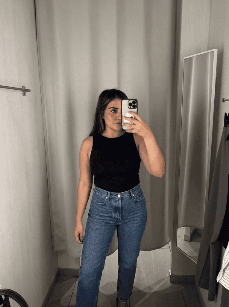 layers of beauty founder showing a going out top from revolve