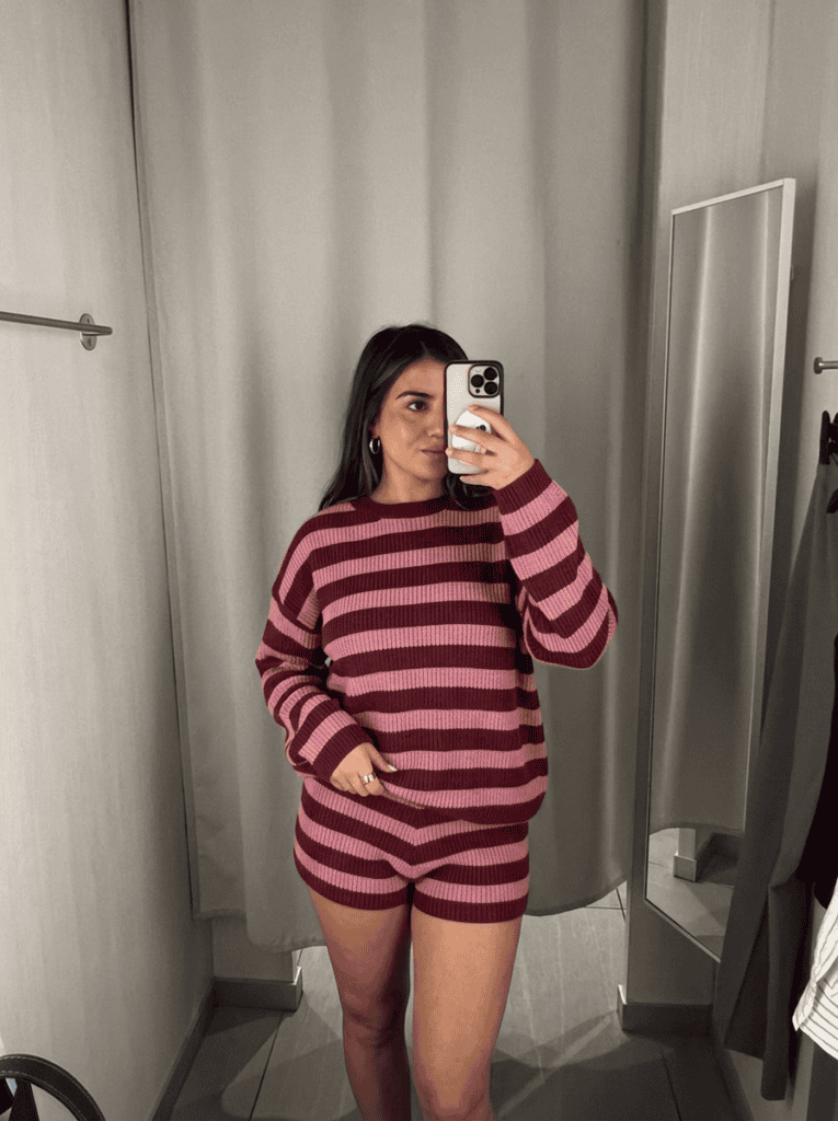 jasmine, layers of beauty founder, wearing the stripes trends