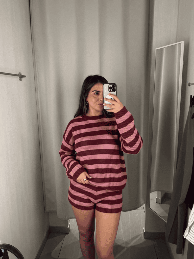 jasmine, layers of beauty founder, wearing the stripes trends
