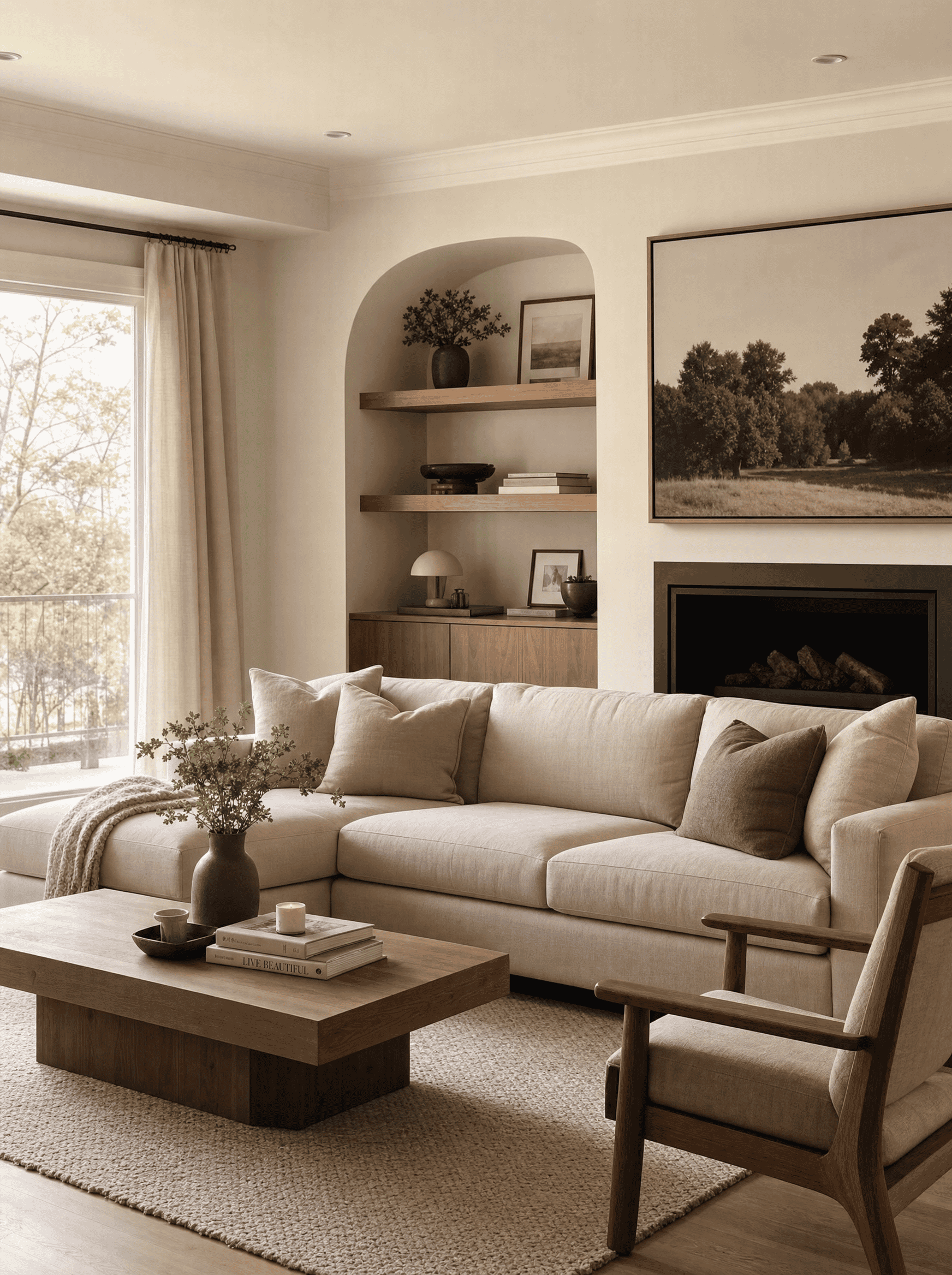 clean and aesthetic living room